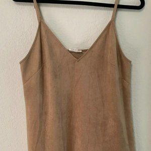 ❤️Wilfred Free Women Dress light brown Faux Suede Tank Vivienne Vegan Stretch.M